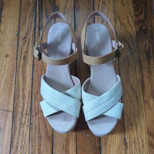 Toms Willow Espadrille Platform Wedge Sandal Womens Size 9